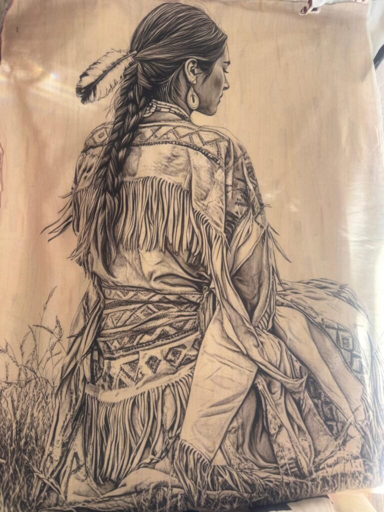 Native American Woman Portrait Laser Digital Patches