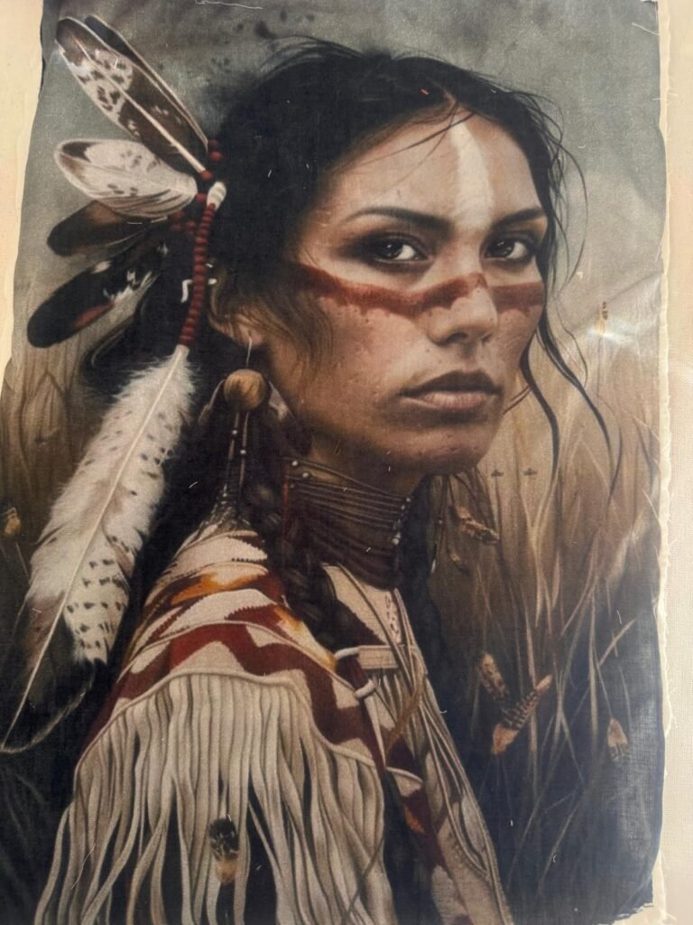 Native American Woman Portrait Laser Digital Patches