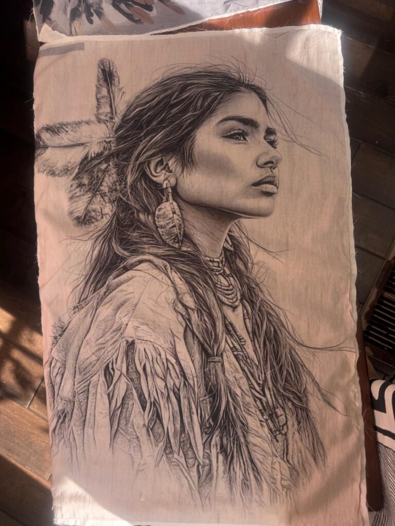 Native Tribal Woman Portrait Laser Digital Patches