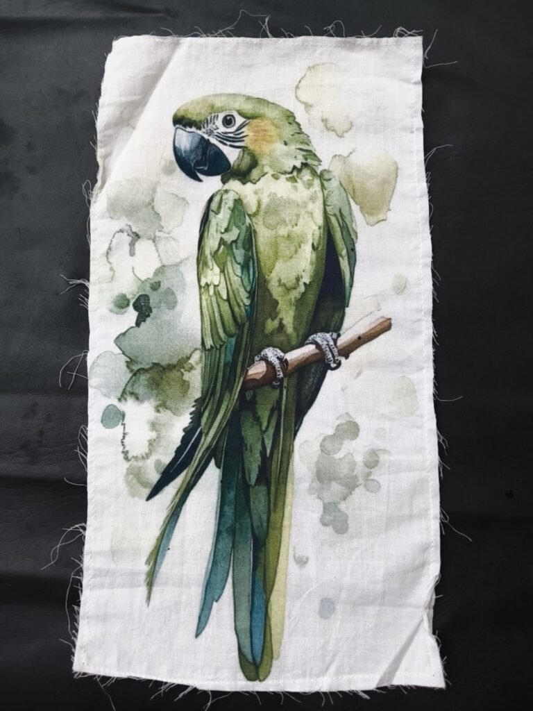 Parrot Print Cotton Fabric Sew on Patchess