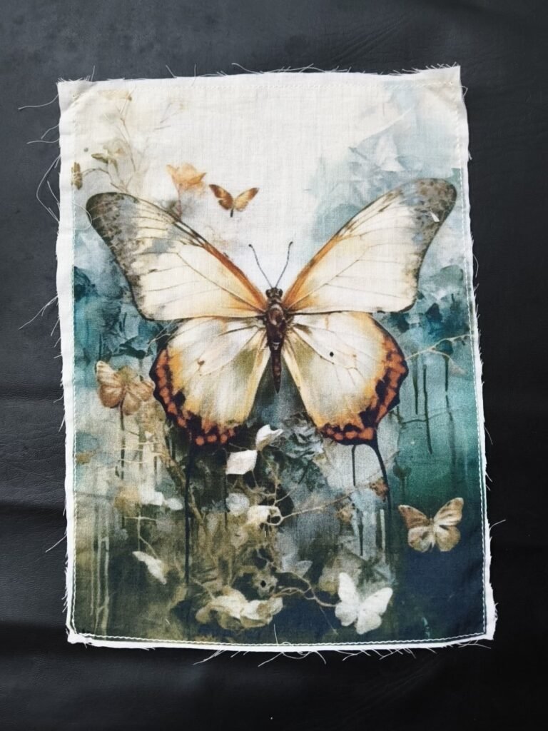 Butterfly Print Cotton Fabric Sew on Patchess