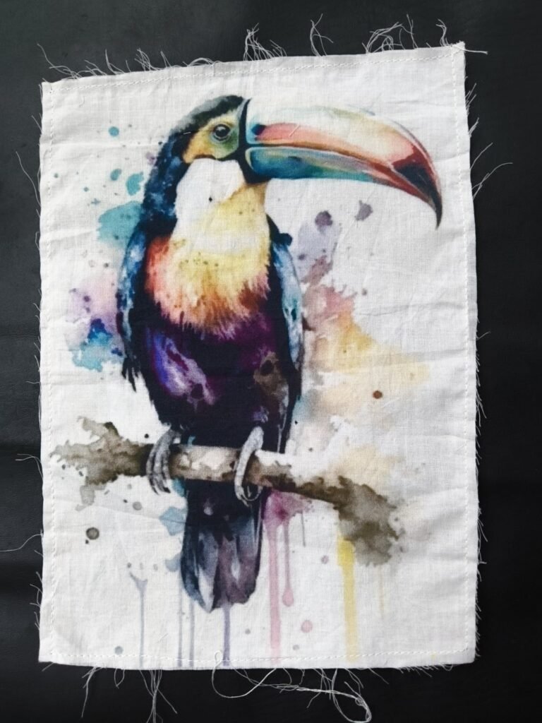 Toucan Print Cotton Fabric Sew on Patchess