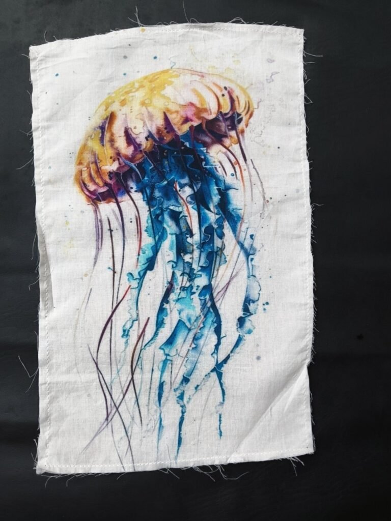 Octopus Print Cotton Fabric Sew on Patchess