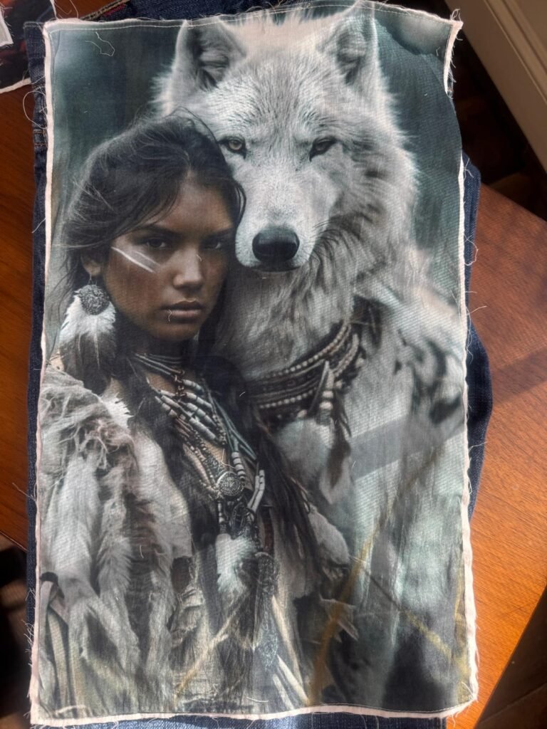 Native Tribal Woman Portrait Laser Digital Patches