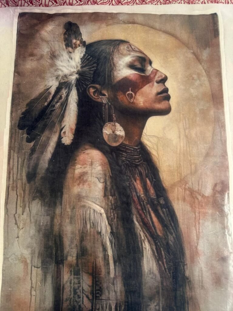 Native American Woman Portrait Laser Digital Patches