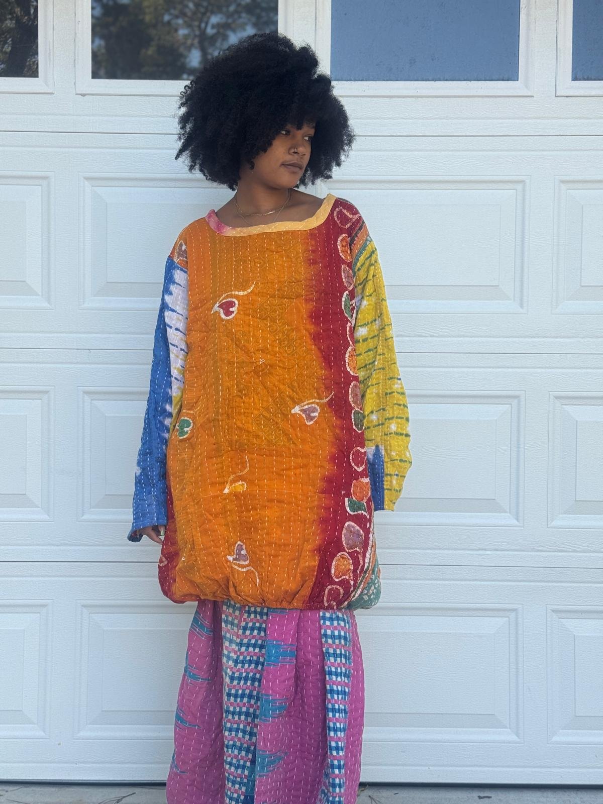 kantha bubble top for women