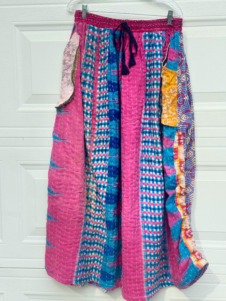 kantha stitch skirt design SK003