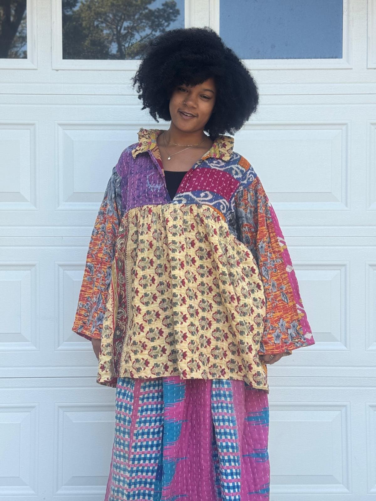 kantha embroidery tops