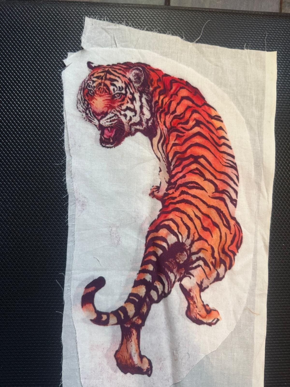 Tiger Print Cotton Fabric Sew Onn Patch 12 x 6.5 Inch – SP0065