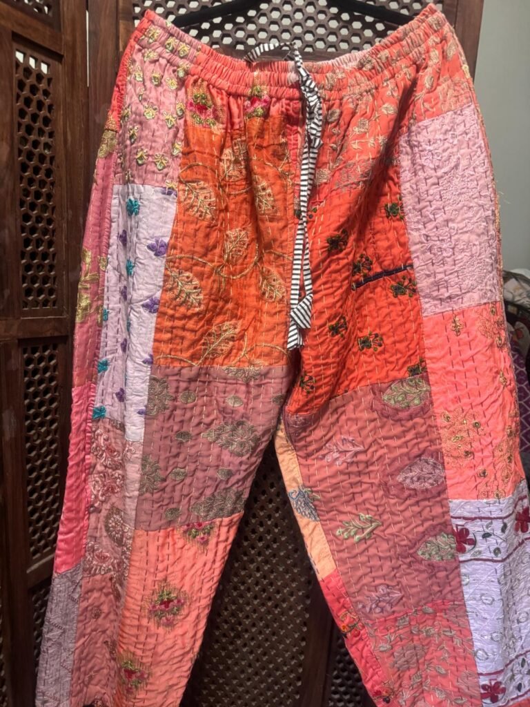 Peach kantha ginger pants