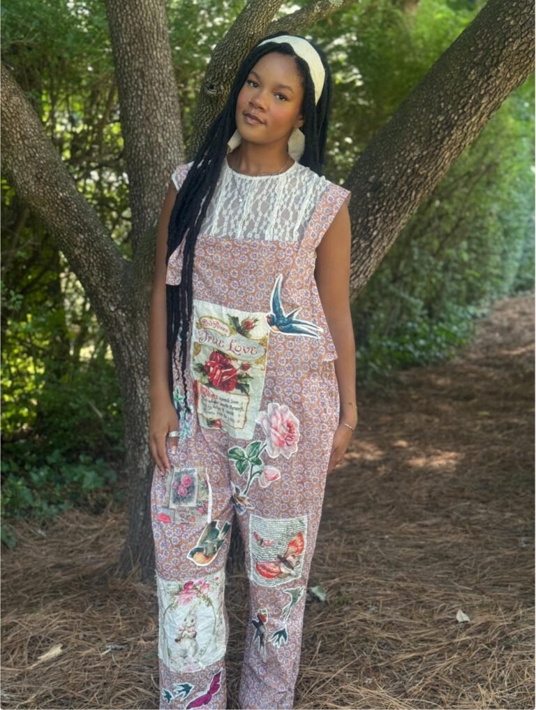 Free Spirit Overalls With Fabric Patches