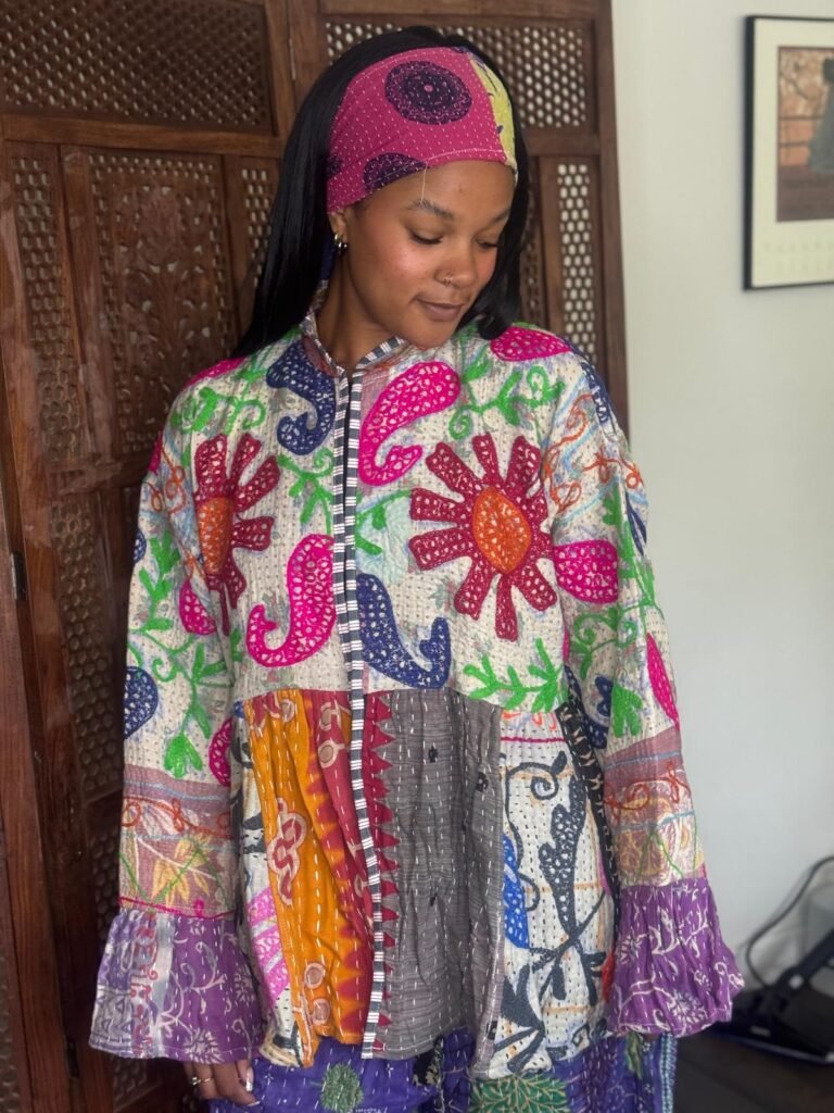 Suzani vintage Kantha peplum jacket
